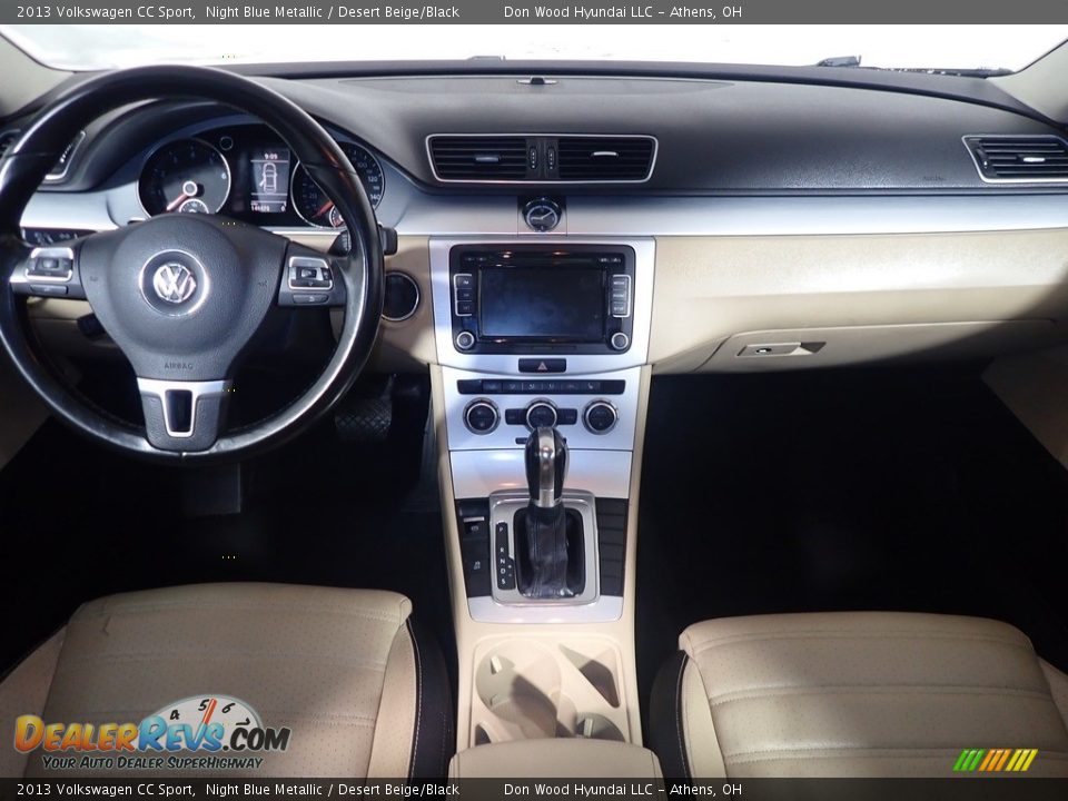 2013 Volkswagen CC Sport Night Blue Metallic / Desert Beige/Black Photo #24