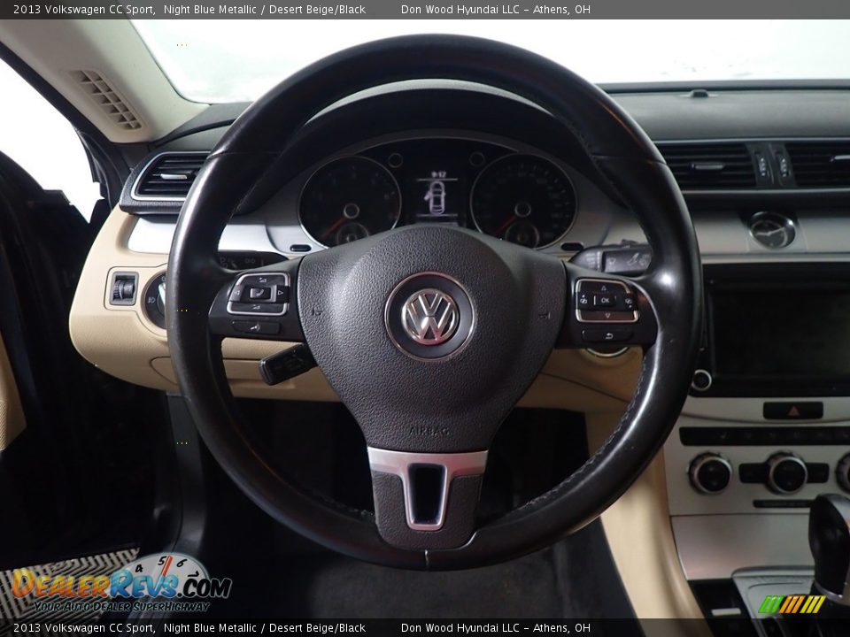 2013 Volkswagen CC Sport Night Blue Metallic / Desert Beige/Black Photo #26