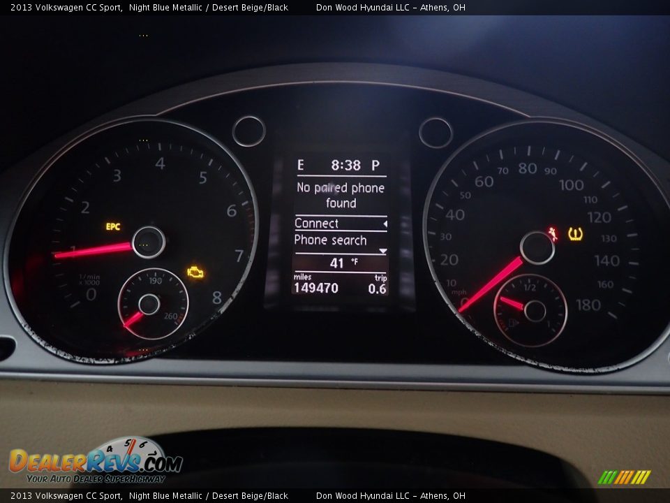 2013 Volkswagen CC Sport Night Blue Metallic / Desert Beige/Black Photo #27