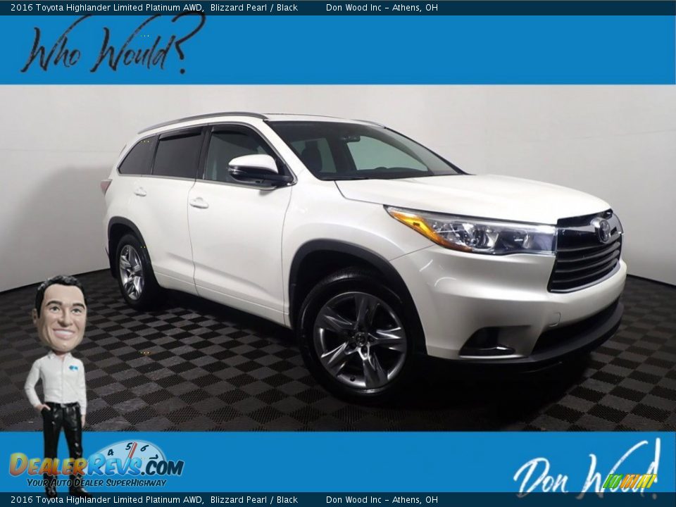 2016 Toyota Highlander Limited Platinum AWD Blizzard Pearl / Black Photo #1