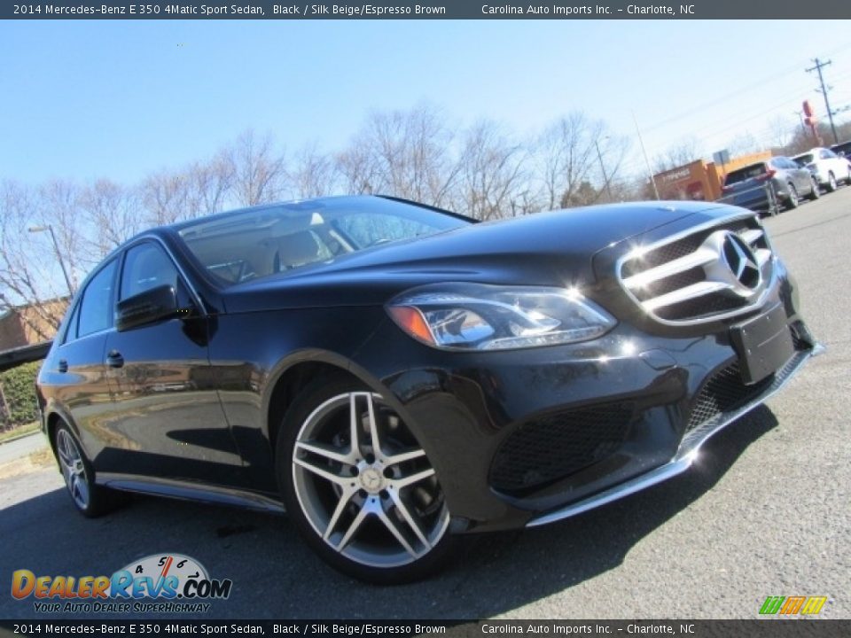 2014 Mercedes-Benz E 350 4Matic Sport Sedan Black / Silk Beige/Espresso Brown Photo #1