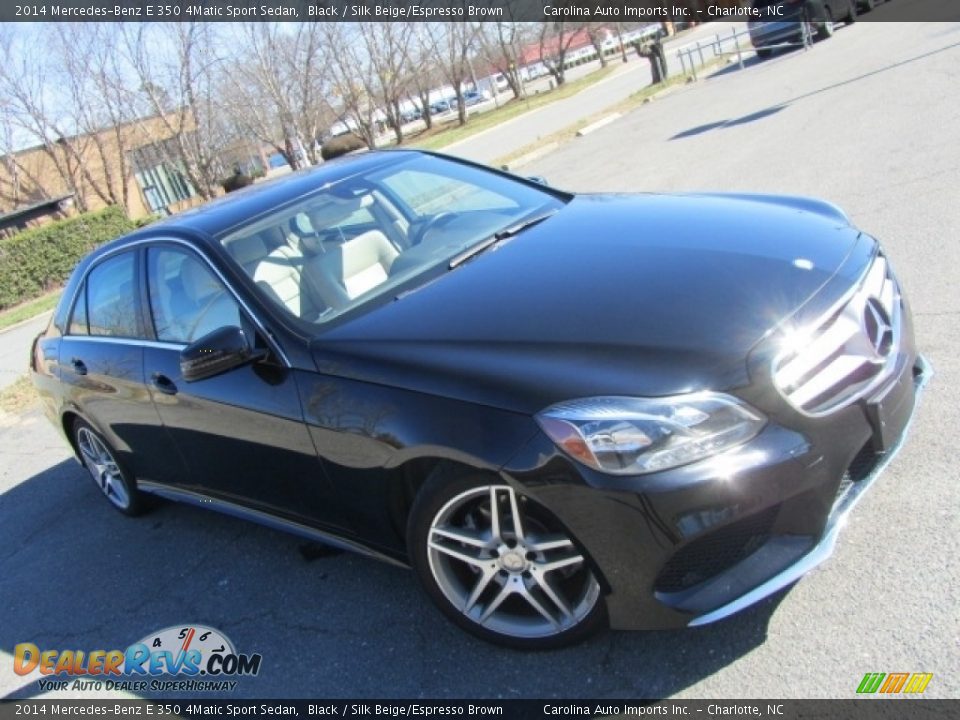 2014 Mercedes-Benz E 350 4Matic Sport Sedan Black / Silk Beige/Espresso Brown Photo #3