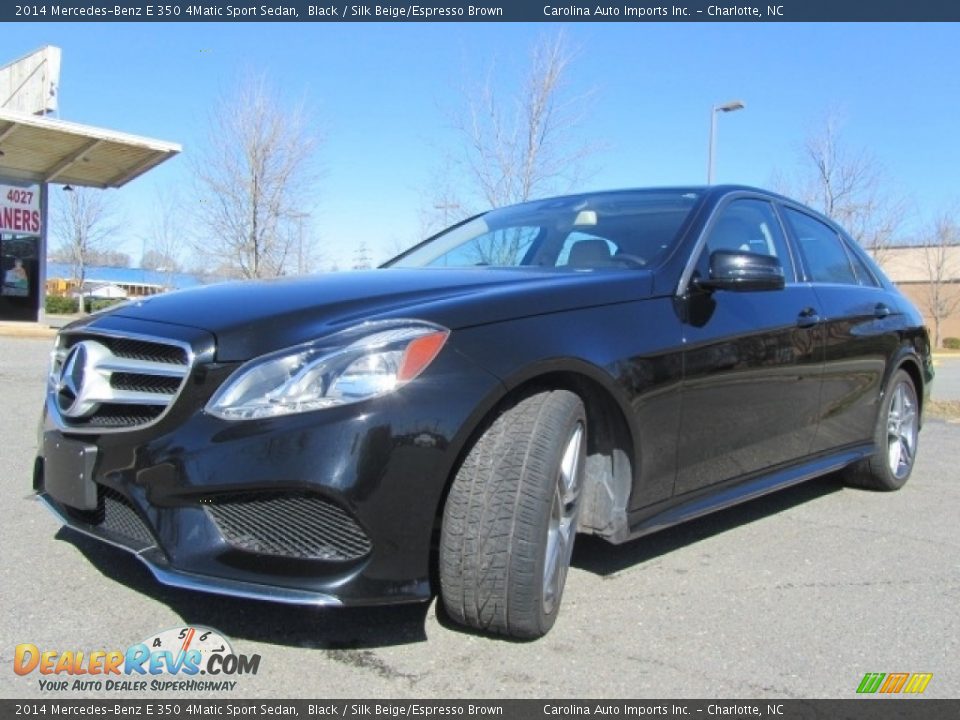 2014 Mercedes-Benz E 350 4Matic Sport Sedan Black / Silk Beige/Espresso Brown Photo #6