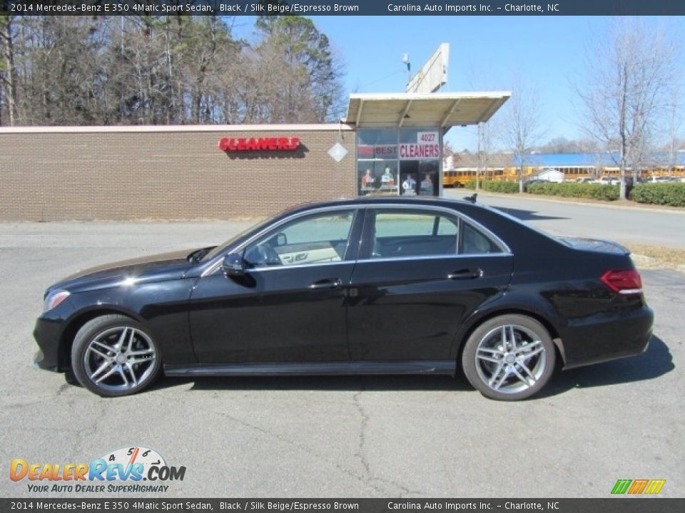 2014 Mercedes-Benz E 350 4Matic Sport Sedan Black / Silk Beige/Espresso Brown Photo #7