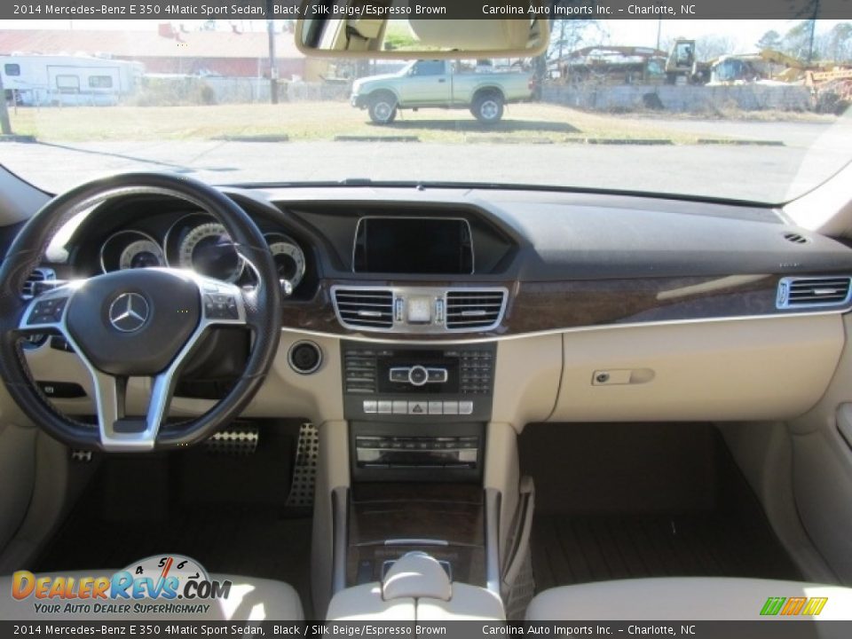 2014 Mercedes-Benz E 350 4Matic Sport Sedan Black / Silk Beige/Espresso Brown Photo #13