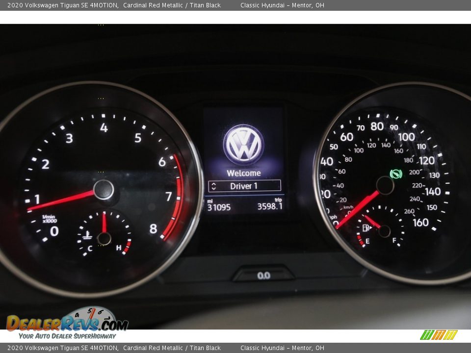 2020 Volkswagen Tiguan SE 4MOTION Cardinal Red Metallic / Titan Black Photo #8