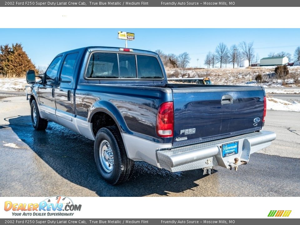 2002 Ford F250 Super Duty Lariat Crew Cab True Blue Metallic / Medium Flint Photo #6