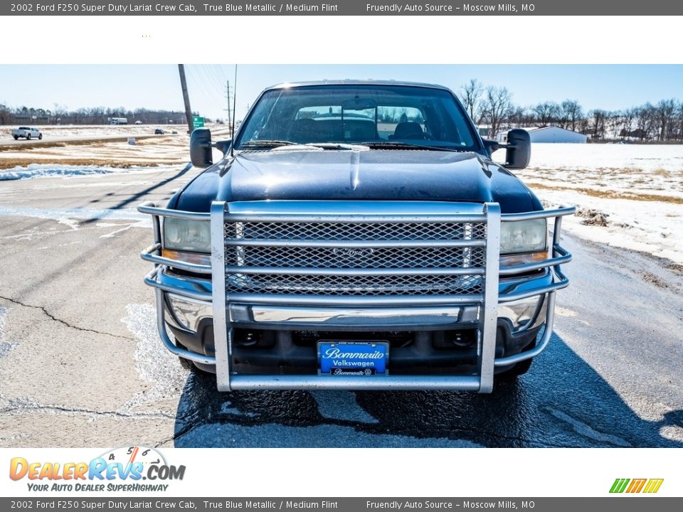 2002 Ford F250 Super Duty Lariat Crew Cab True Blue Metallic / Medium Flint Photo #9