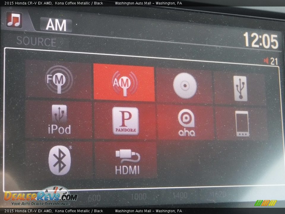 2015 Honda CR-V EX AWD Kona Coffee Metallic / Black Photo #20