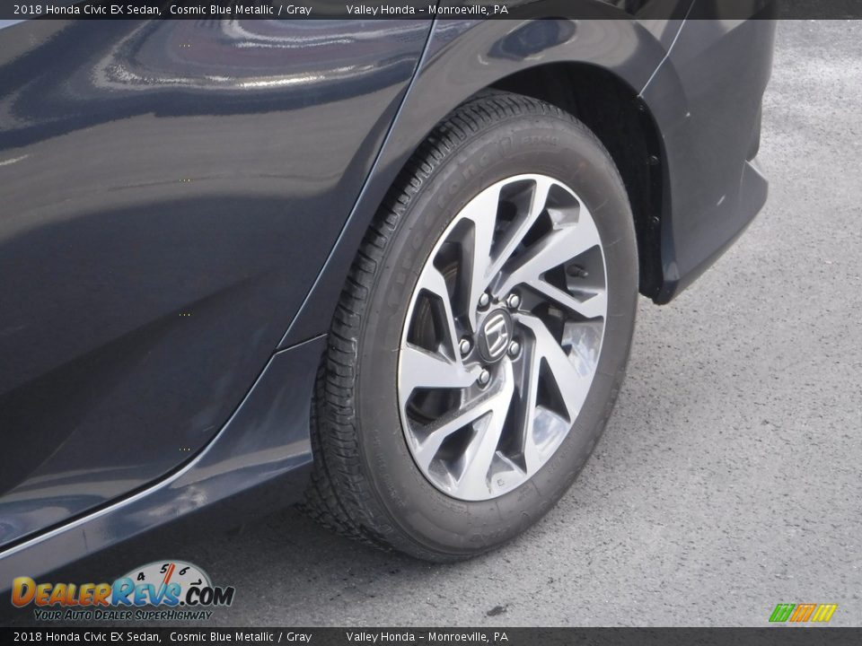 2018 Honda Civic EX Sedan Cosmic Blue Metallic / Gray Photo #3