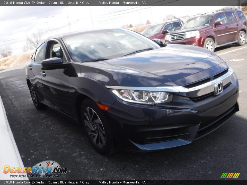 2018 Honda Civic EX Sedan Cosmic Blue Metallic / Gray Photo #6
