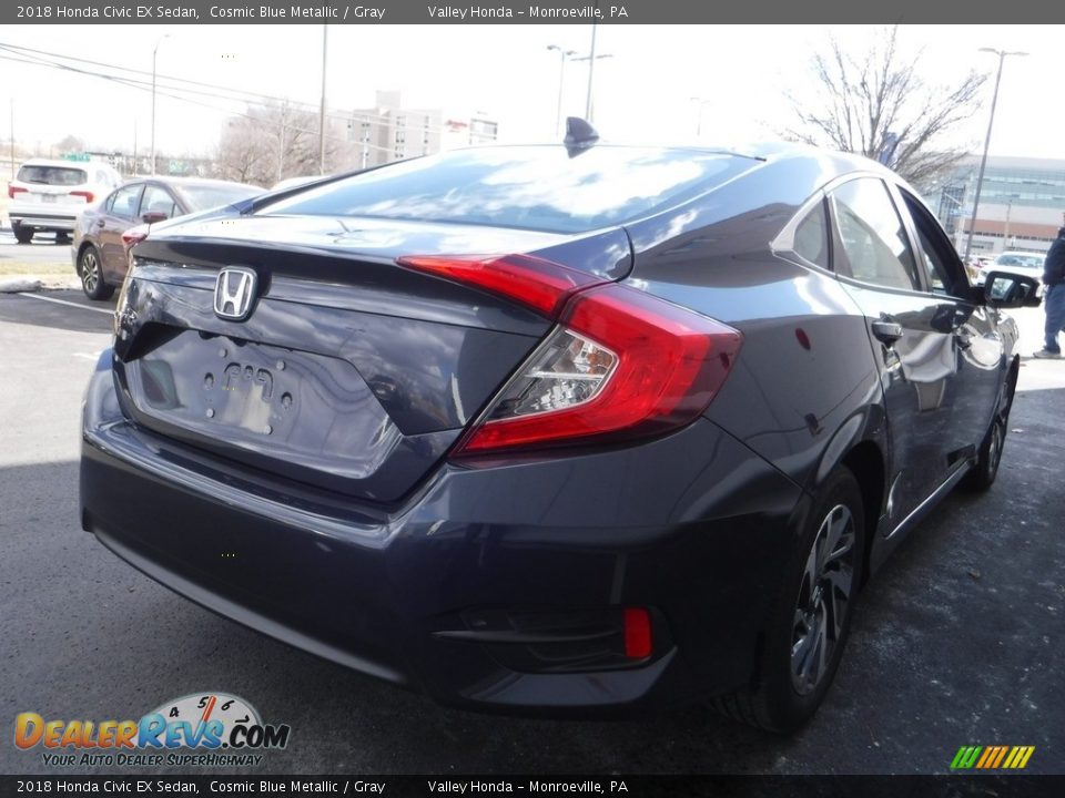 2018 Honda Civic EX Sedan Cosmic Blue Metallic / Gray Photo #7