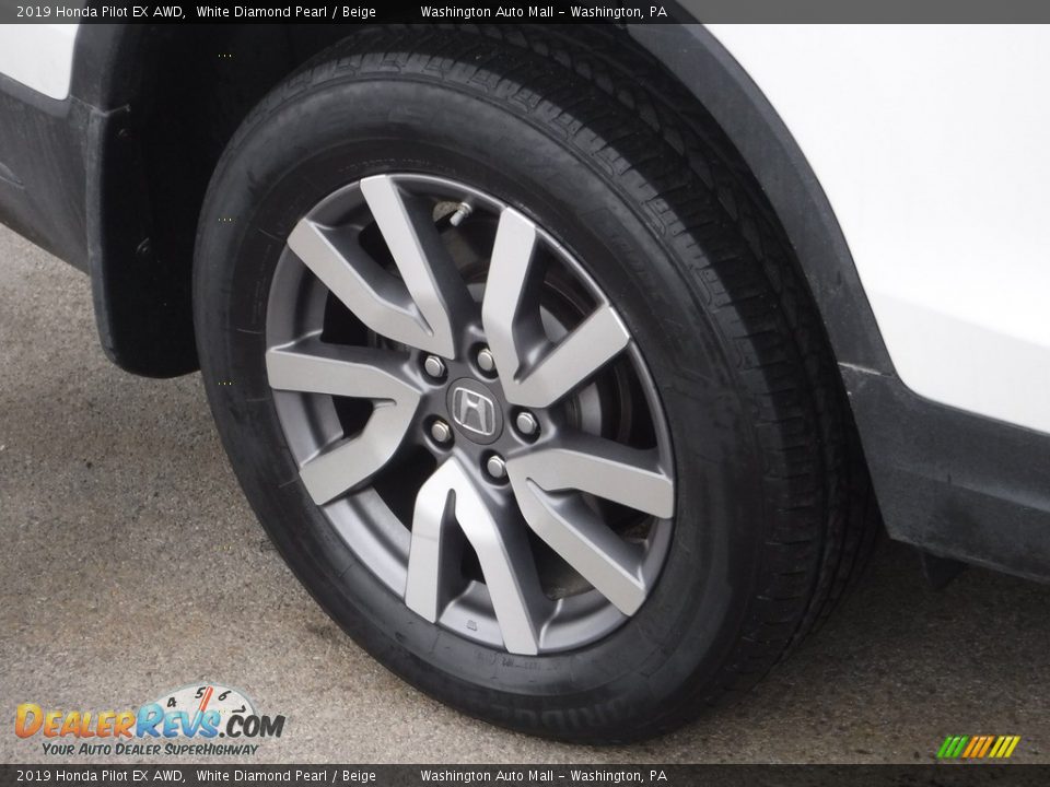 2019 Honda Pilot EX AWD White Diamond Pearl / Beige Photo #3