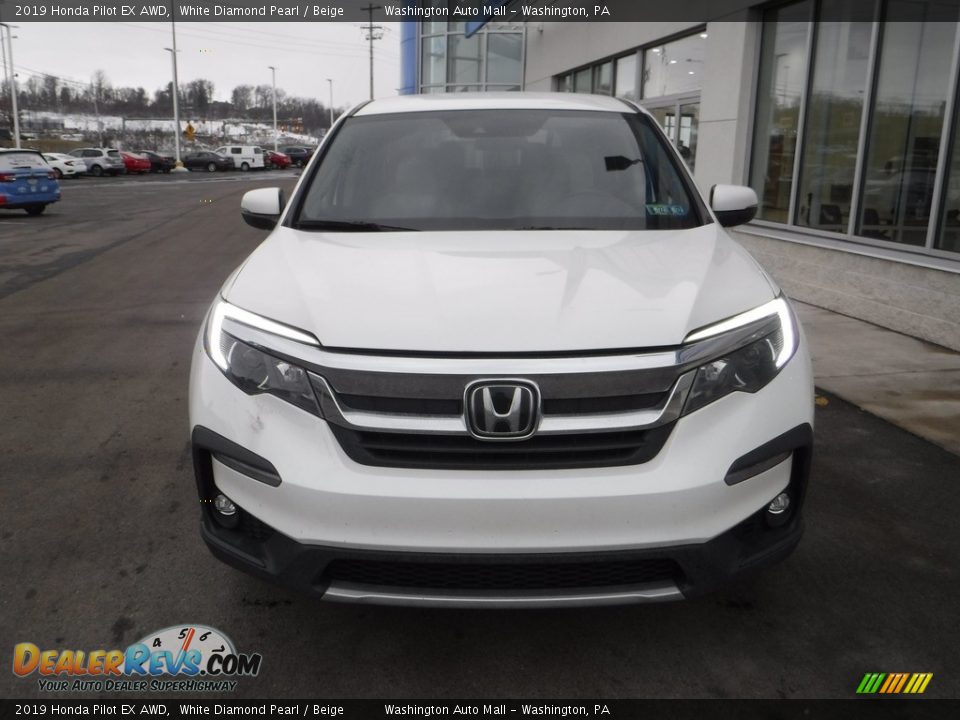 2019 Honda Pilot EX AWD White Diamond Pearl / Beige Photo #4