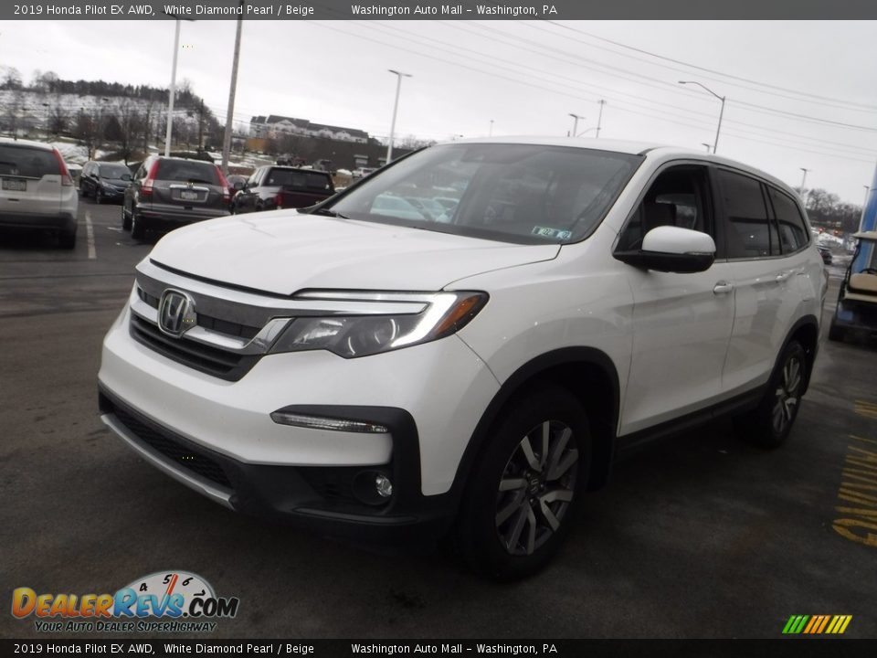 2019 Honda Pilot EX AWD White Diamond Pearl / Beige Photo #5