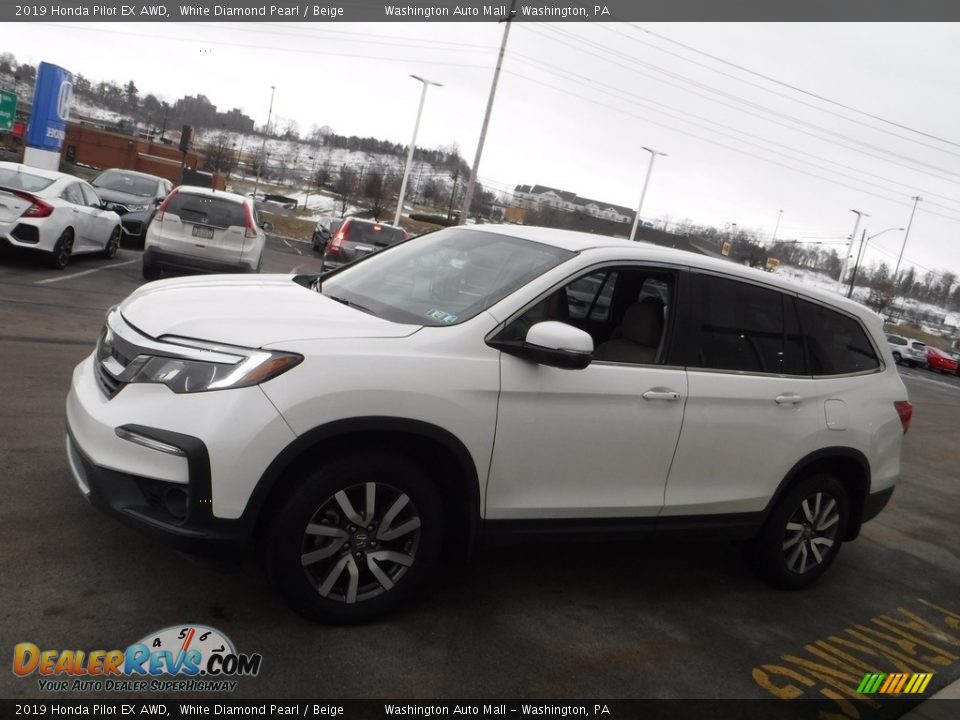 2019 Honda Pilot EX AWD White Diamond Pearl / Beige Photo #6