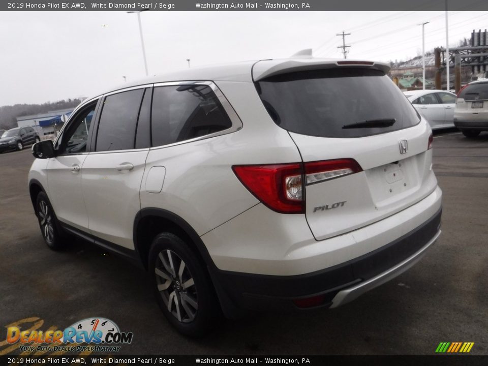 2019 Honda Pilot EX AWD White Diamond Pearl / Beige Photo #7