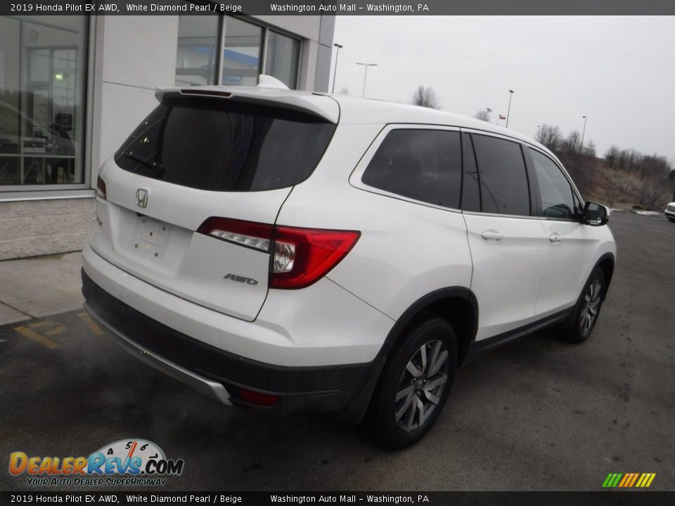 2019 Honda Pilot EX AWD White Diamond Pearl / Beige Photo #9