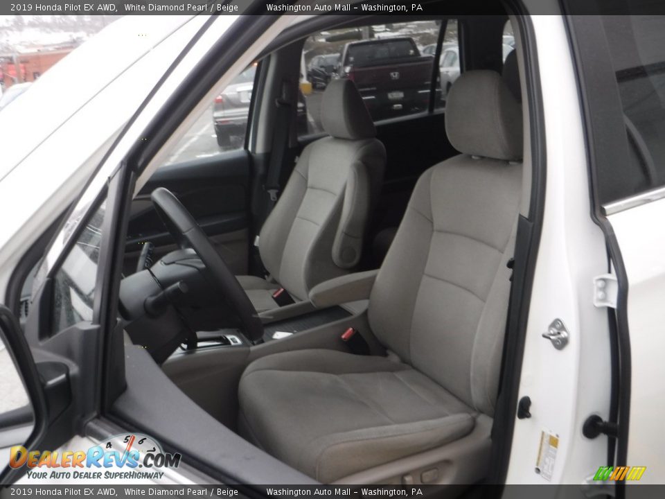 2019 Honda Pilot EX AWD White Diamond Pearl / Beige Photo #12