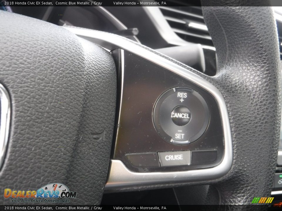 2018 Honda Civic EX Sedan Cosmic Blue Metallic / Gray Photo #20