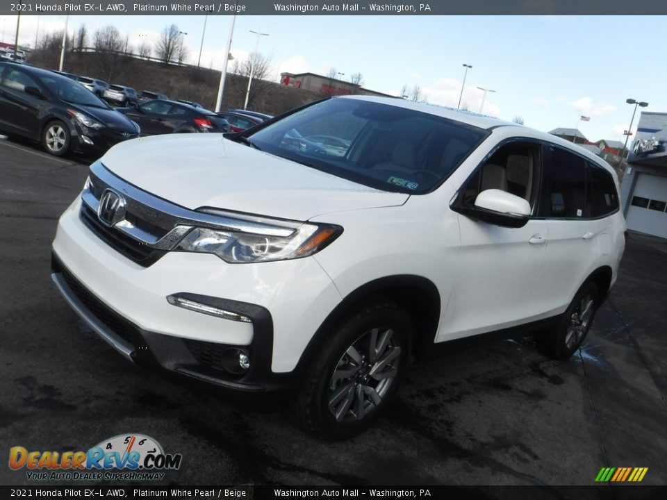 2021 Honda Pilot EX-L AWD Platinum White Pearl / Beige Photo #6