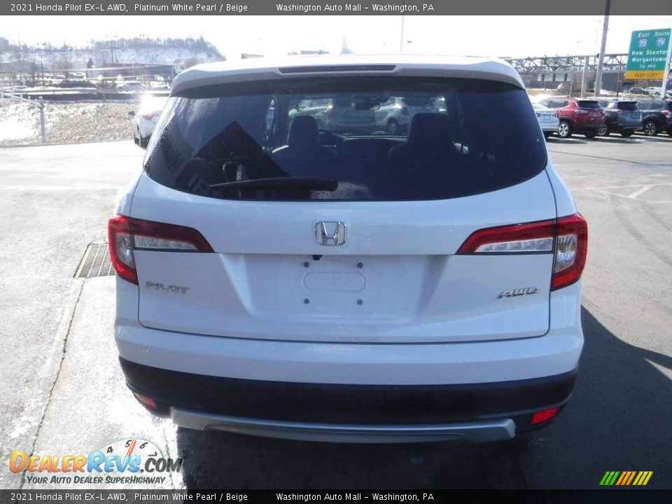 2021 Honda Pilot EX-L AWD Platinum White Pearl / Beige Photo #9