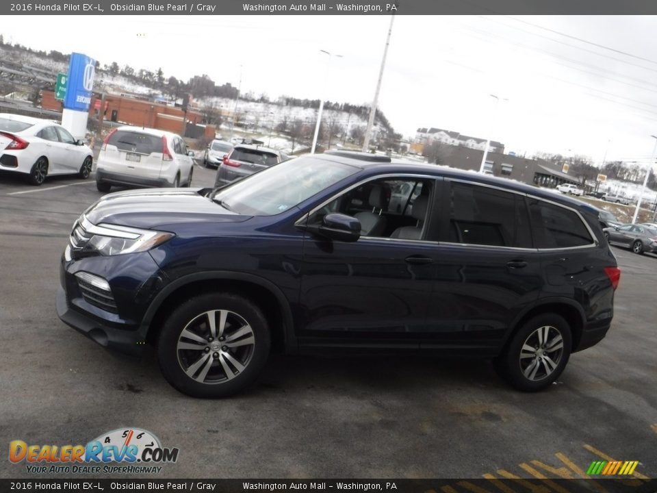 2016 Honda Pilot EX-L Obsidian Blue Pearl / Gray Photo #6