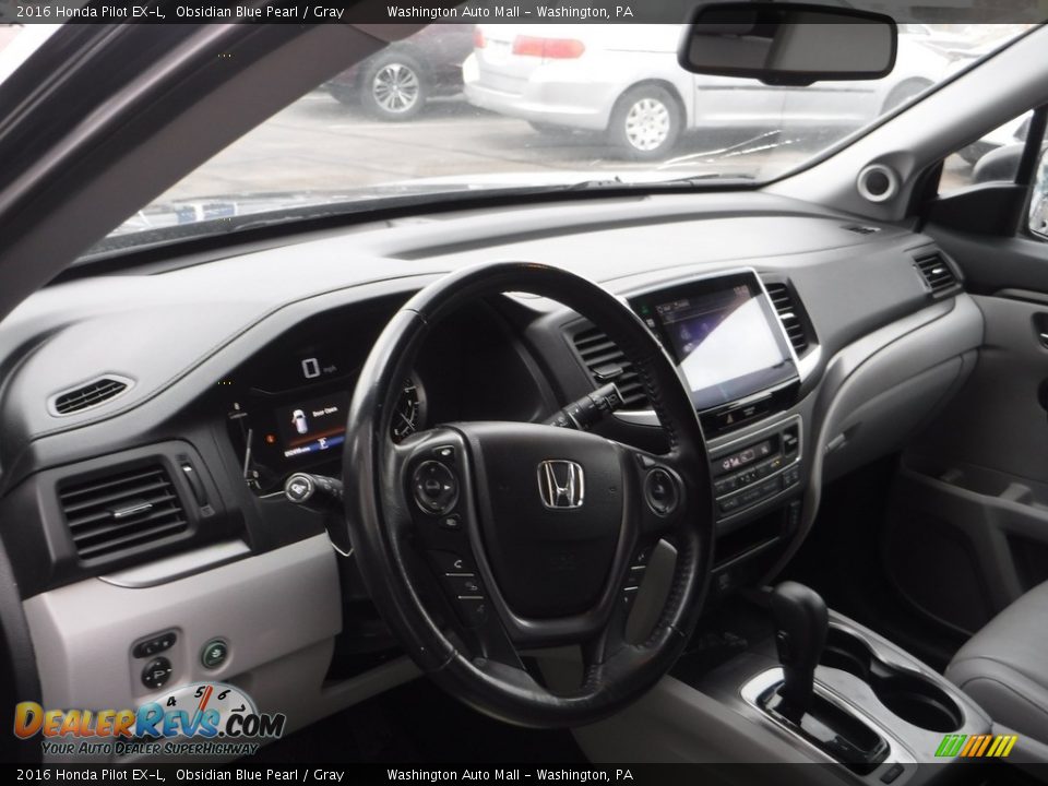 2016 Honda Pilot EX-L Obsidian Blue Pearl / Gray Photo #11