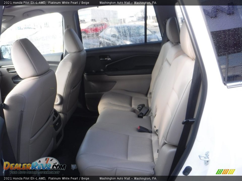 2021 Honda Pilot EX-L AWD Platinum White Pearl / Beige Photo #32