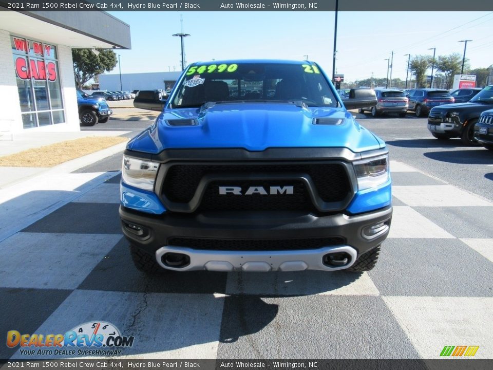 2021 Ram 1500 Rebel Crew Cab 4x4 Hydro Blue Pearl / Black Photo #2