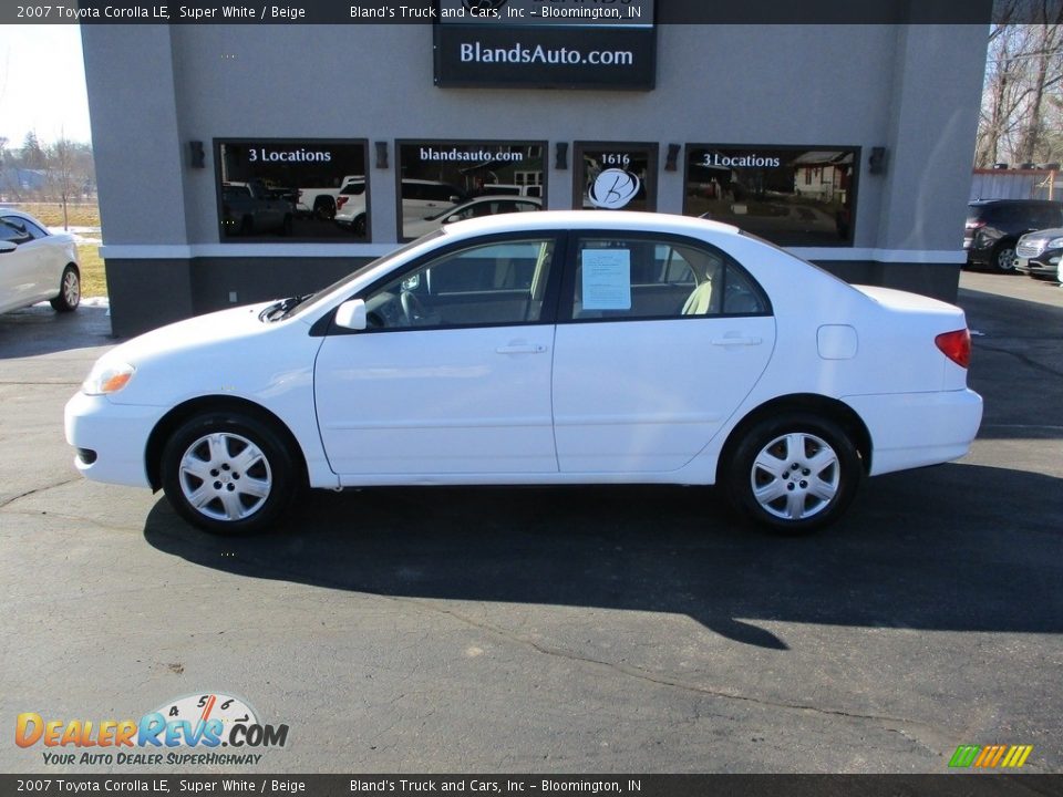 2007 Toyota Corolla LE Super White / Beige Photo #1