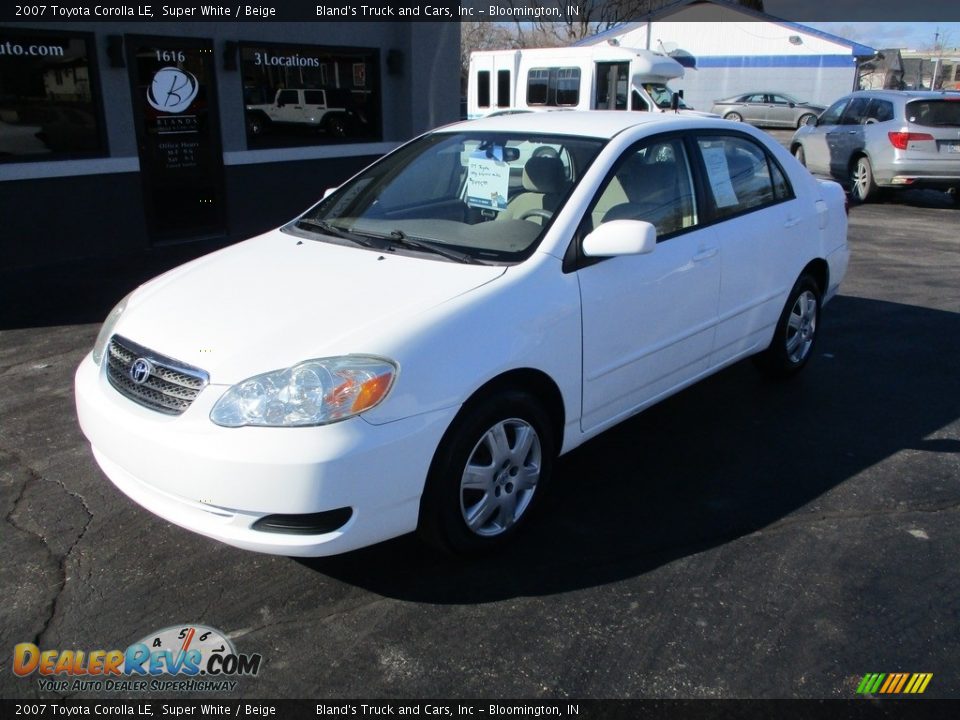 2007 Toyota Corolla LE Super White / Beige Photo #2