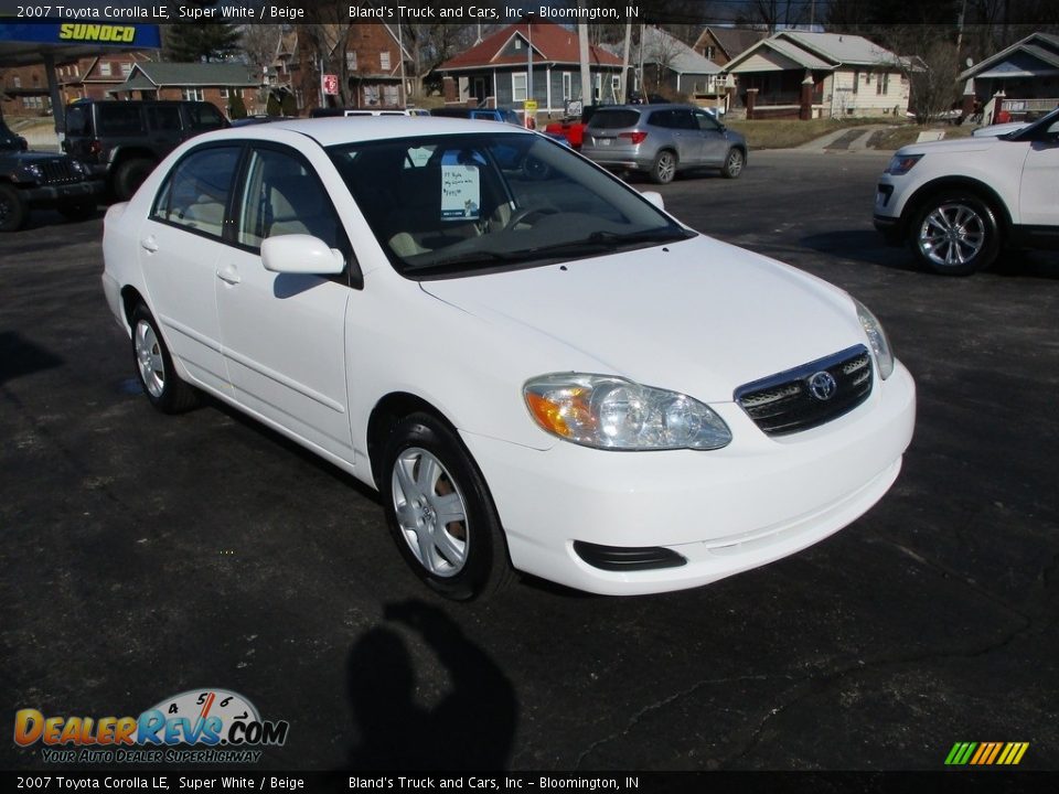 2007 Toyota Corolla LE Super White / Beige Photo #5