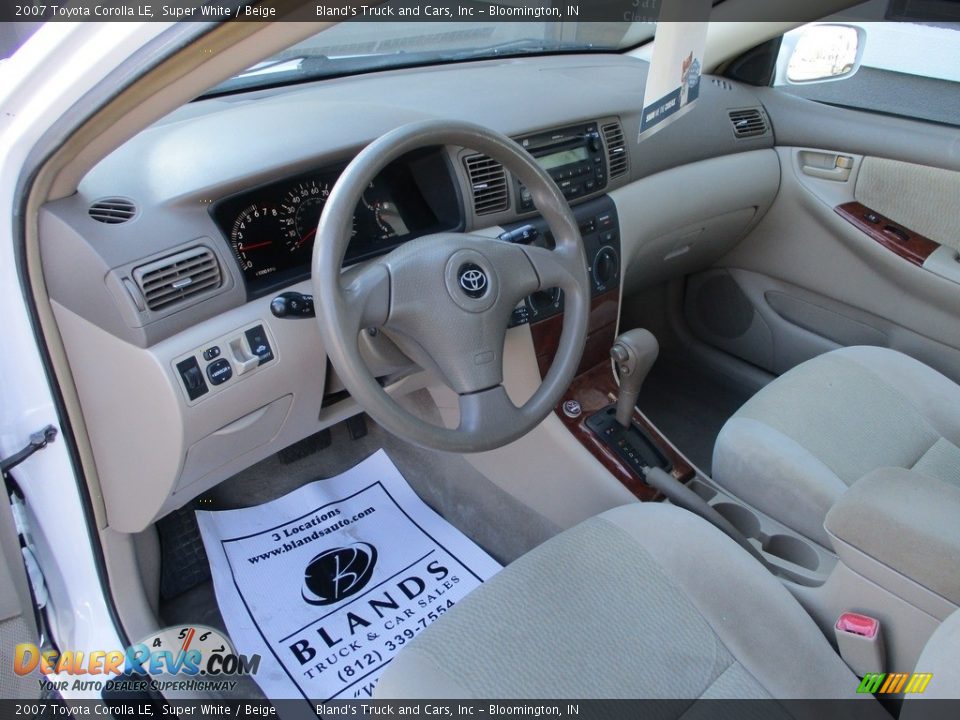 2007 Toyota Corolla LE Super White / Beige Photo #6