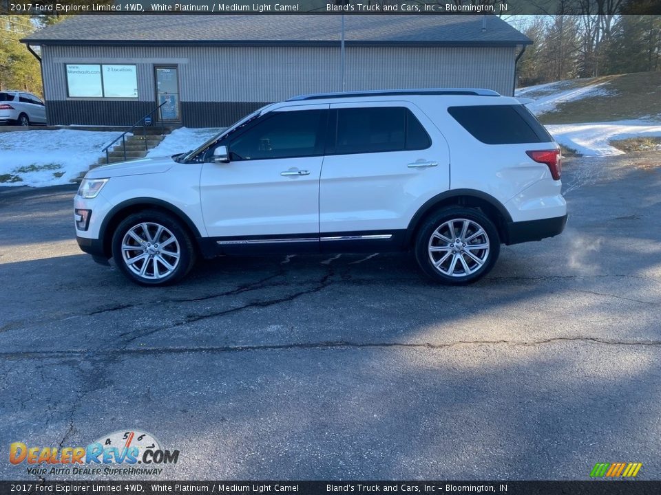 2017 Ford Explorer Limited 4WD White Platinum / Medium Light Camel Photo #1