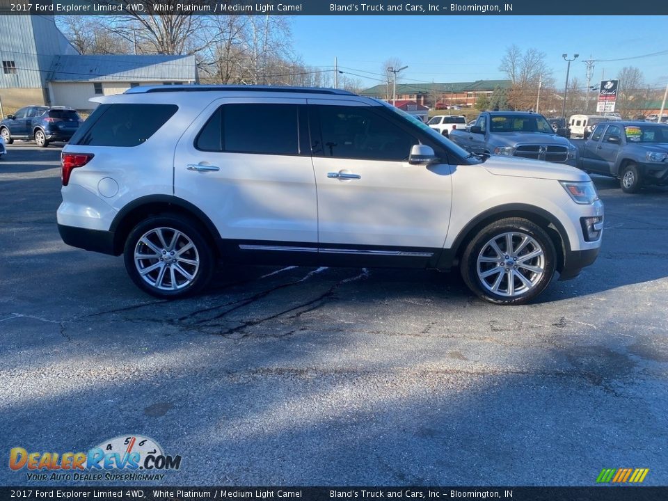 2017 Ford Explorer Limited 4WD White Platinum / Medium Light Camel Photo #3