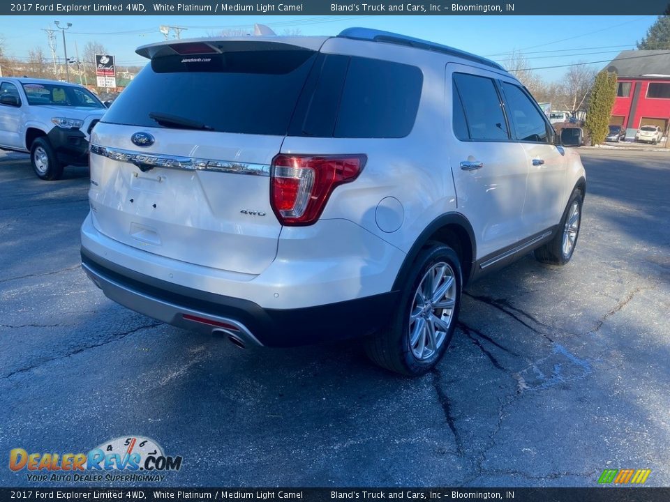 2017 Ford Explorer Limited 4WD White Platinum / Medium Light Camel Photo #4