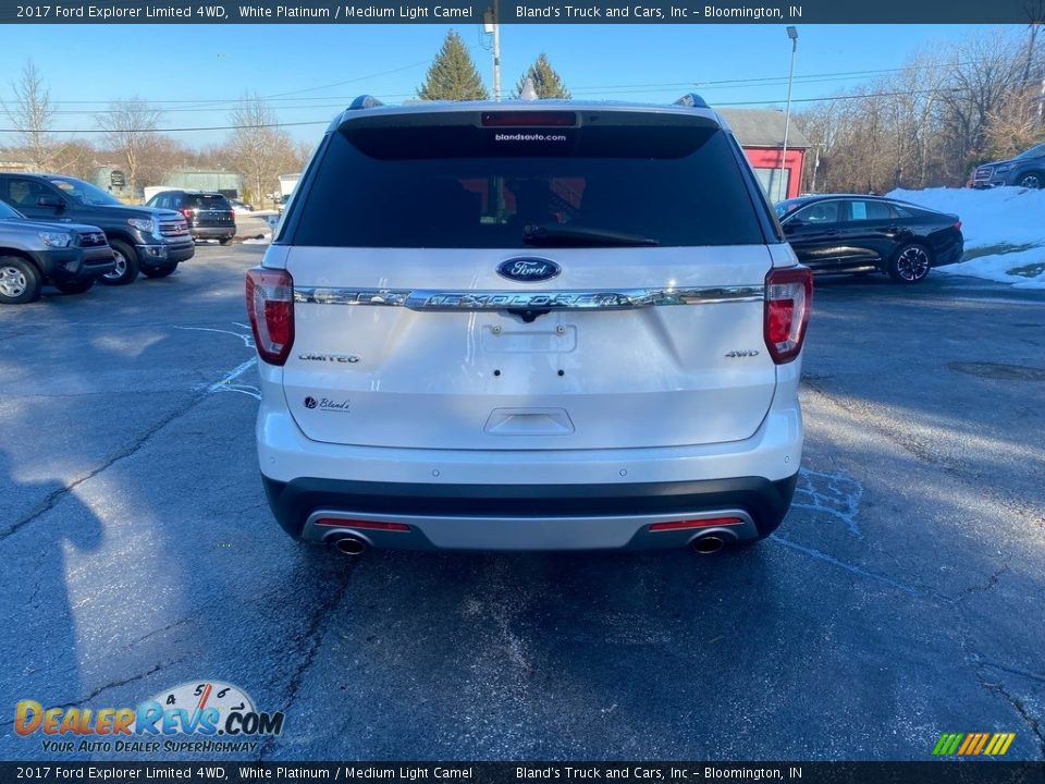 2017 Ford Explorer Limited 4WD White Platinum / Medium Light Camel Photo #5