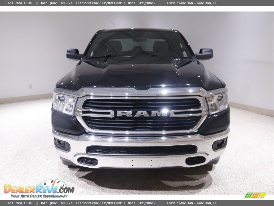 2021 Ram 1500 Big Horn Quad Cab 4x4 Diamond Black Crystal Pearl / Diesel Gray/Black Photo #2