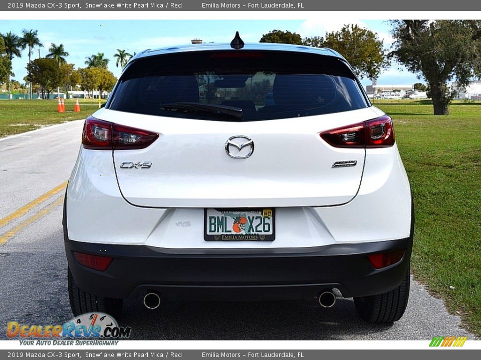 2019 Mazda CX-3 Sport Snowflake White Pearl Mica / Red Photo #4