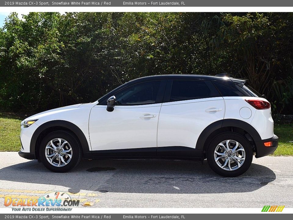 2019 Mazda CX-3 Sport Snowflake White Pearl Mica / Red Photo #6