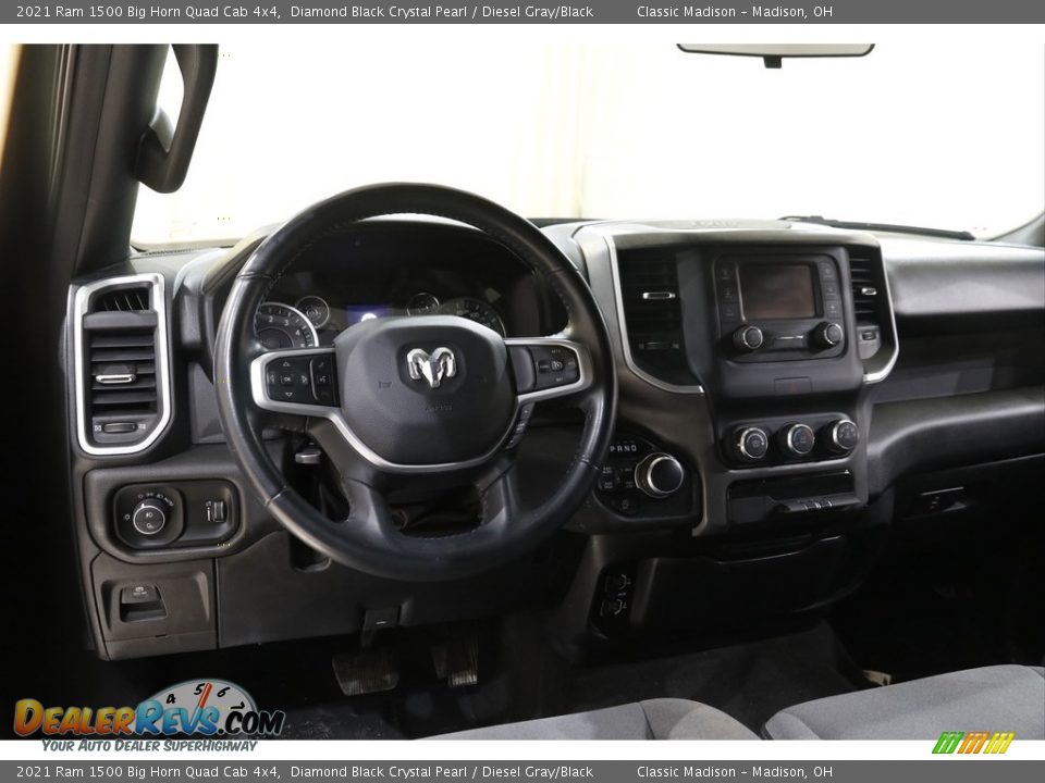 2021 Ram 1500 Big Horn Quad Cab 4x4 Diamond Black Crystal Pearl / Diesel Gray/Black Photo #6