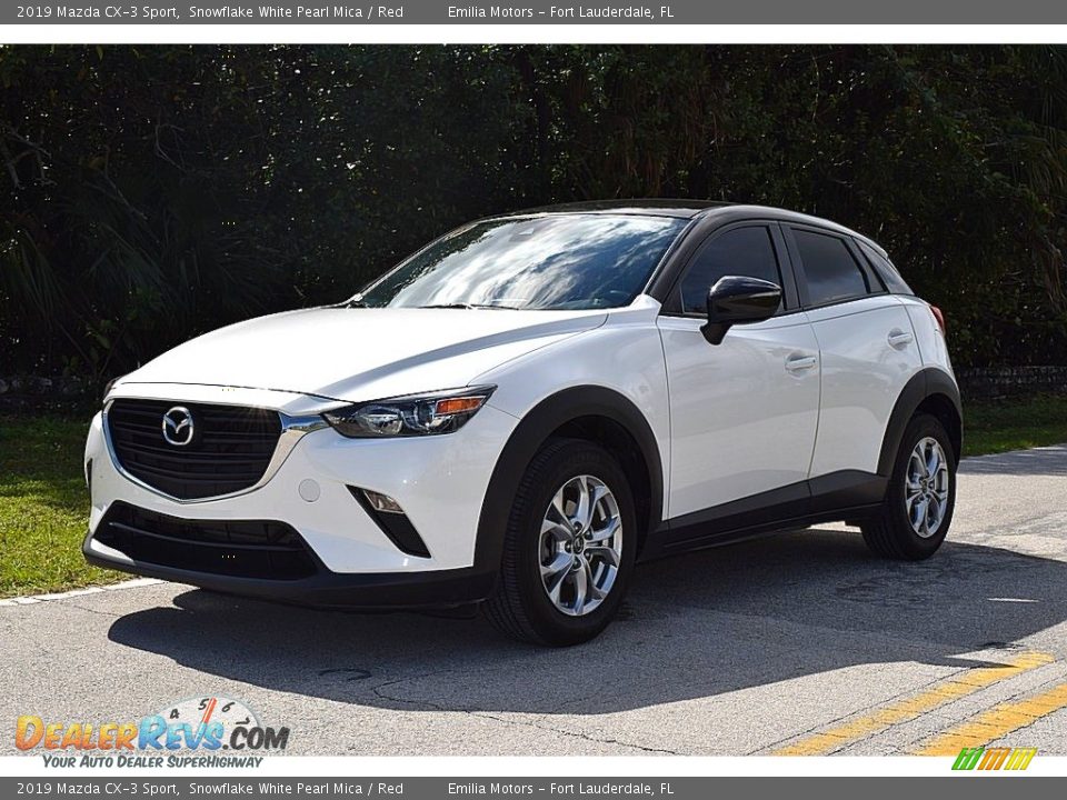 2019 Mazda CX-3 Sport Snowflake White Pearl Mica / Red Photo #7