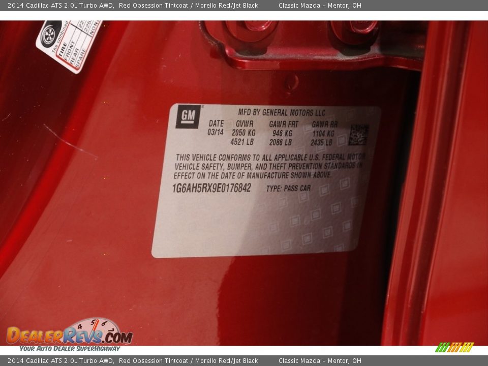 2014 Cadillac ATS 2.0L Turbo AWD Red Obsession Tintcoat / Morello Red/Jet Black Photo #21