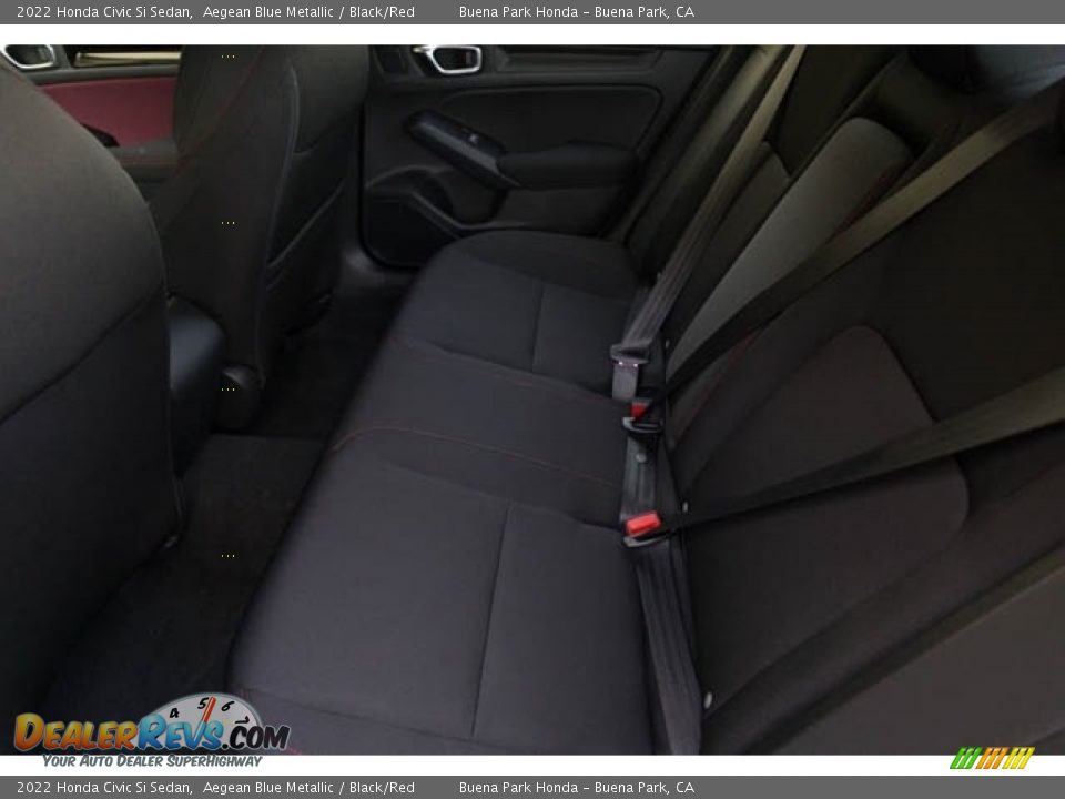 2022 Honda Civic Si Sedan Aegean Blue Metallic / Black/Red Photo #16
