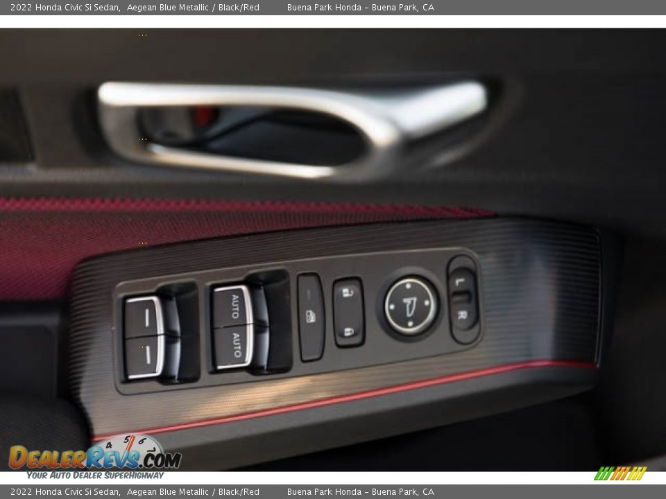 2022 Honda Civic Si Sedan Aegean Blue Metallic / Black/Red Photo #31