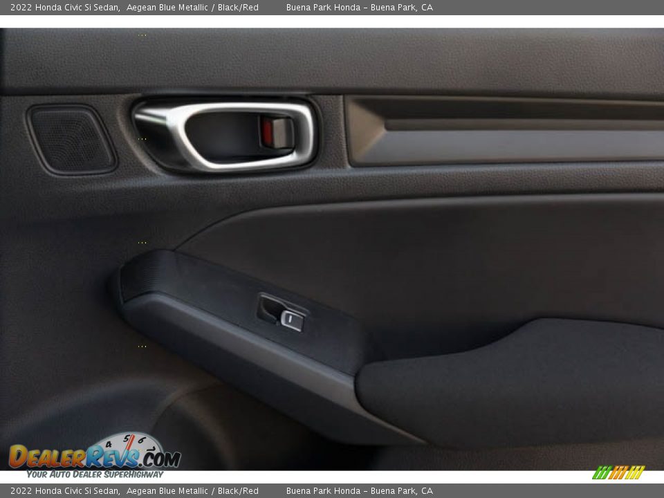 2022 Honda Civic Si Sedan Aegean Blue Metallic / Black/Red Photo #33