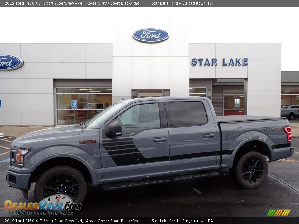 2019 Ford F150 XLT Sport SuperCrew 4x4 Abyss Gray / Sport Black/Red Photo #1