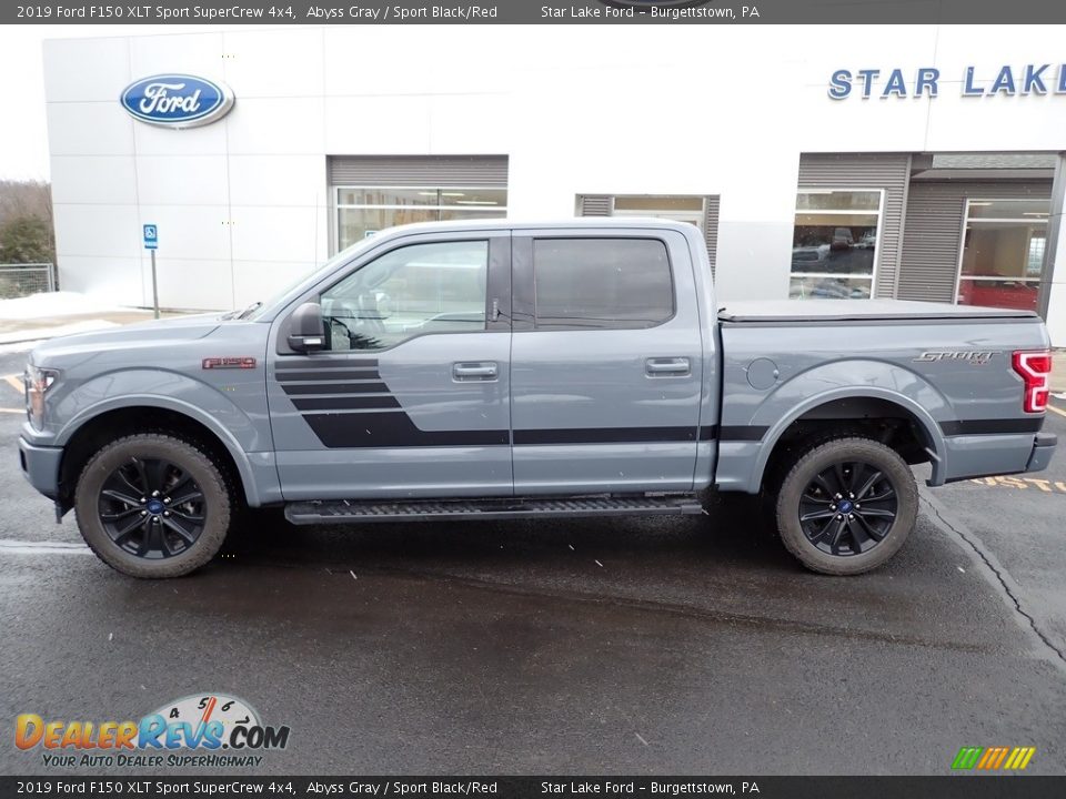 2019 Ford F150 XLT Sport SuperCrew 4x4 Abyss Gray / Sport Black/Red Photo #2