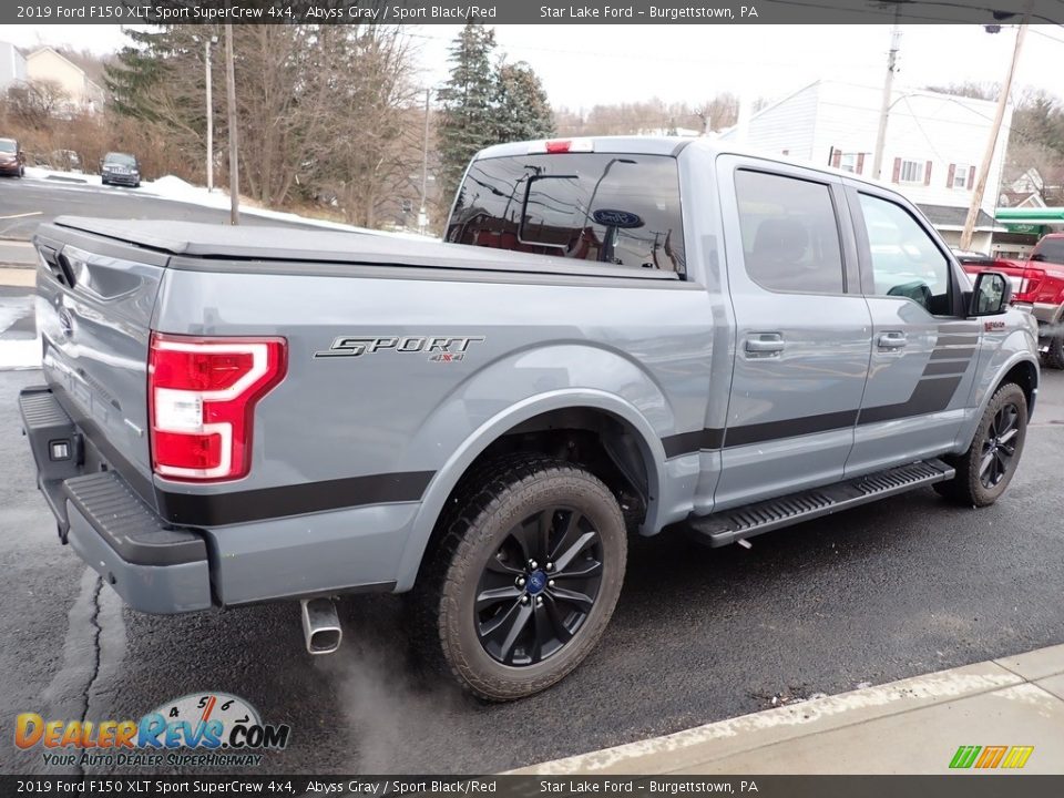 2019 Ford F150 XLT Sport SuperCrew 4x4 Abyss Gray / Sport Black/Red Photo #6